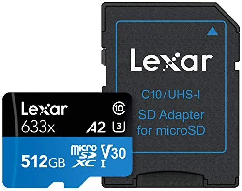Lexar LSDMI512BBNL633A — LEXAR HIGH PERF MICROSDXC,512GB,633X,U-I