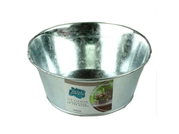 bulk buys KM273 - Durable Metallic Tin Planters for Indoor Plants
