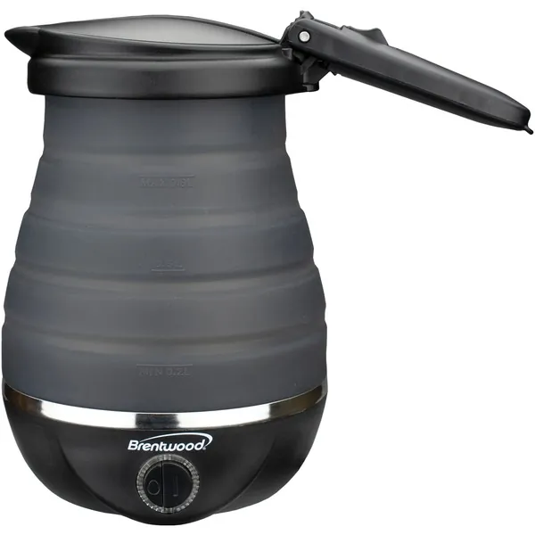 Brentwood KT-1508BK — Brentwood Dual Voltage 3.3 Cup Collapsible Travel Kettle in Black