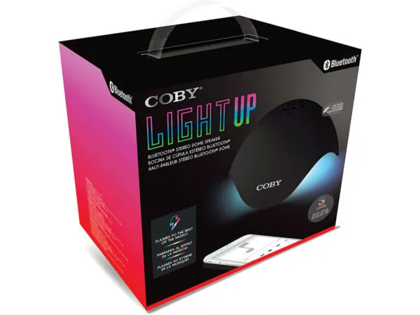 bulk buys EN336 - Coby Colorful LED Dome Bluetooth Speakers - Black
