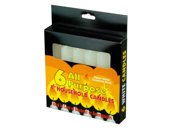 bulk buys AF521 - All-Purpose Emergency Candles - 6 Pack (4 Size)