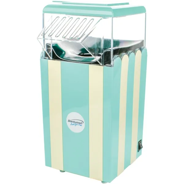 Brentwood PC-488BL — Brentwood Classic Striped 8 Cup Hot Air Popcorn Maker in Blue