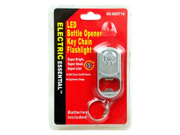 Bulk Buys AT995 — Bottle Opener Key Chain with LED Flashlight