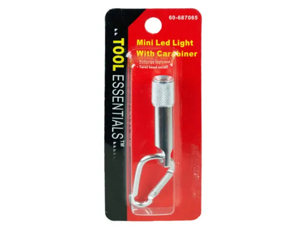Bulk Buys AT996 — Mini LED Flashlight with Carbiner
