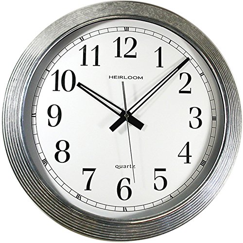 TIMEKEEPER RA34471 - Timekeeper 16" Galvanized Metal Silver Wall Clock SSS40