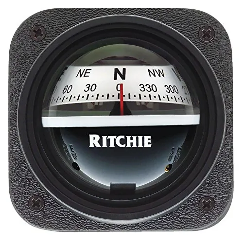 Ritchie V-537W — Ritchie V-537W Explorer Compass - Bulkhead Mount - White Dial