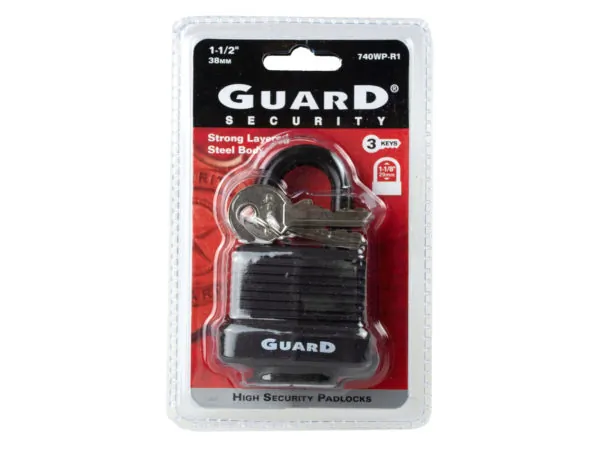 Bulk Buys KL650 — Guard Secutiry 1.5" 38mm Steel Pad Lock with Keys