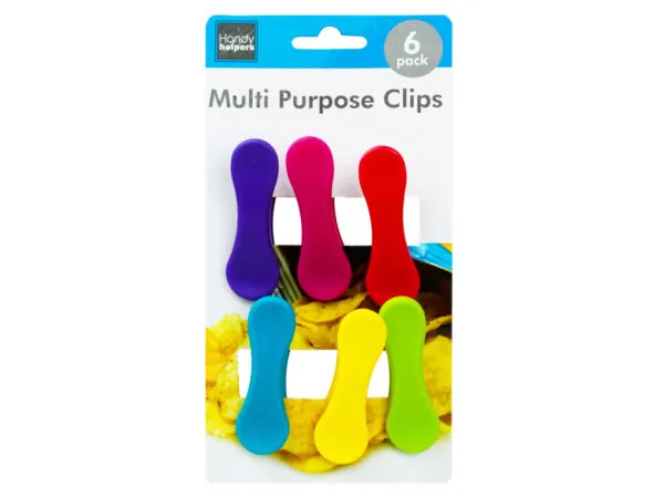 Bulk Buys HX453 — Colorful 6-Pack Bag Clips for Food and Crafts