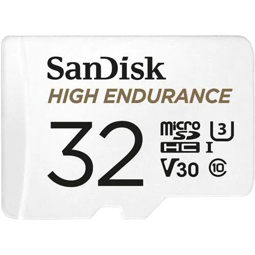 Western Digital SDSQQNR-032G-AN6IA — SANDISK HIGH ENDURANCE MICROSDHC, 32GB, U3, V30, C10, FULL HD RECORDING, W/ADAPT