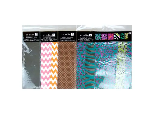 Bulk Buys AT988 — 6PC 12x12 Assorted Patterned Paper Pack for Crafts