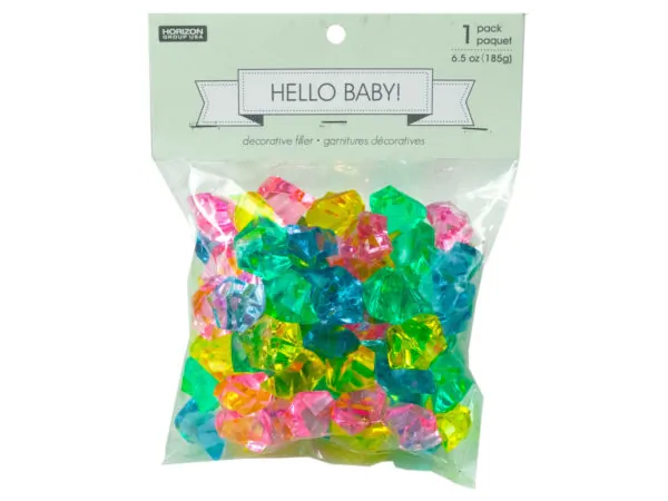 bulk buys KM265 - Colorful Acrylic Decorative Filler Beads - 6.5 oz Pack