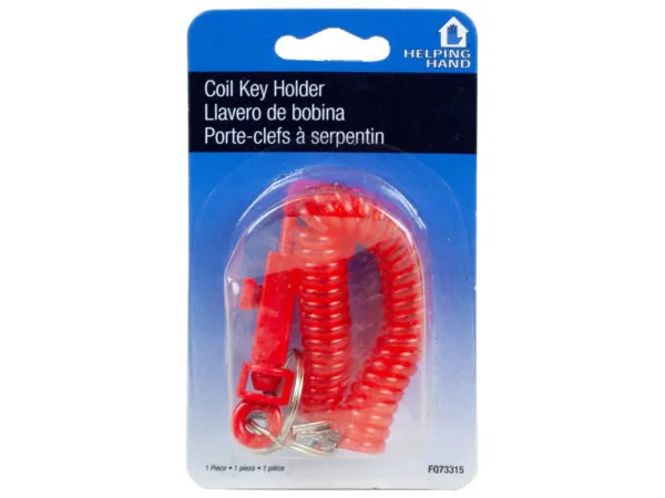 bulk buys LL246 - Durable Coil Key Holder with Spring Clip