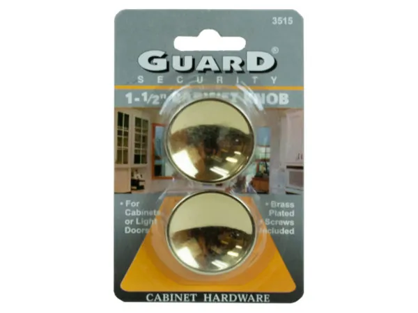 Bulk Buys LL254 — Guard Security Brass Cabinet Knobs - 1.5 Inch