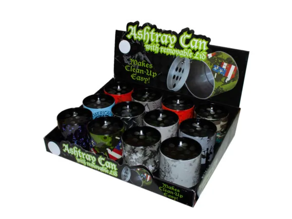 Bulk Buys EN482 — Removable Lid Ashtray Can - Countertop Display Pack