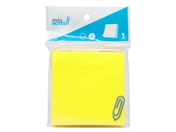 Bulk Buys CI138 — Yellow Sticky Notes 3" x 3" - 100 Sheets
