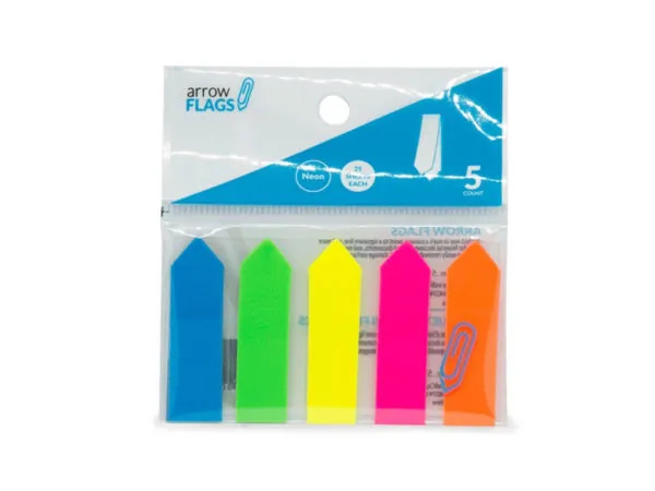 Bulk Buys CI139 — Neon Arrow Sticky Flags - 5 Count for Easy Navigation