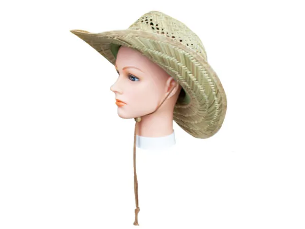 Bulk Buys KL753 — Flexible Straw Cowboy Hat with Chinstrap for Outdoor Fun