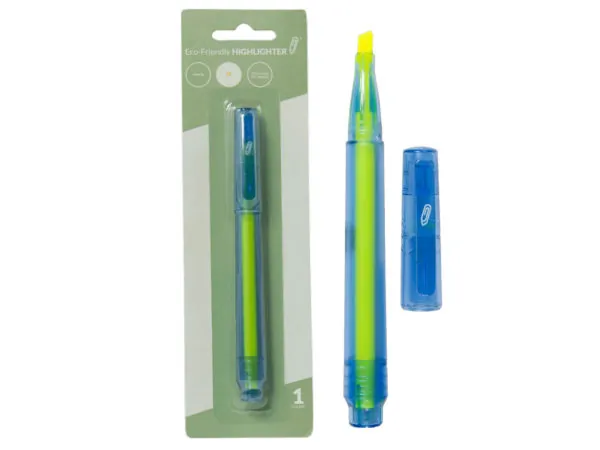 Bulk Buys CI160 — Eco-Friendly Yellow Chisel Tip Highlighter, Recycled Material