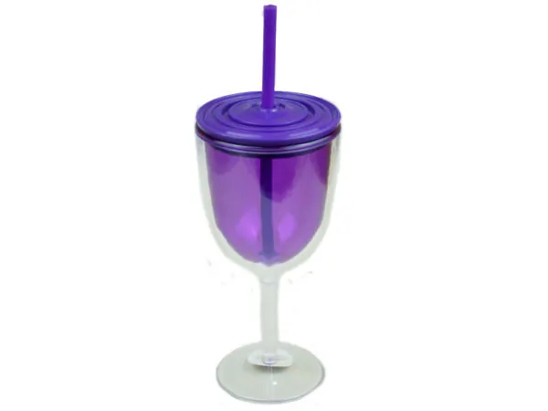 Bulk Buys BK107 — Stylish 12oz Purple Double-Wall Wine Sipper