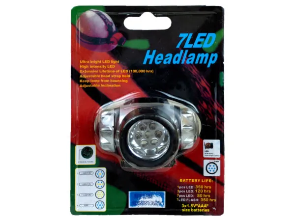 bulk buys KL758 - Ultra-Bright 7 LED Adjustable Headlamp
