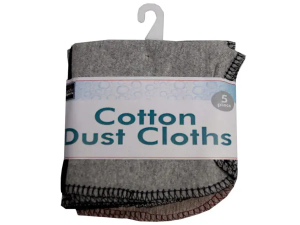 bulk buys HA438 - 5 Piece Assorted Cotton Dust Cloths