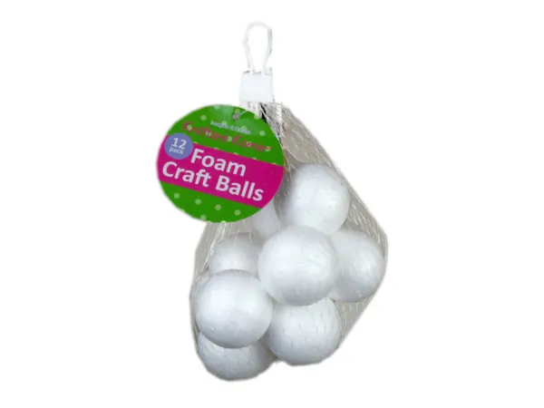 bulk buys CT121 - Craft Foam Balls - 12 Pack for Creative Projects