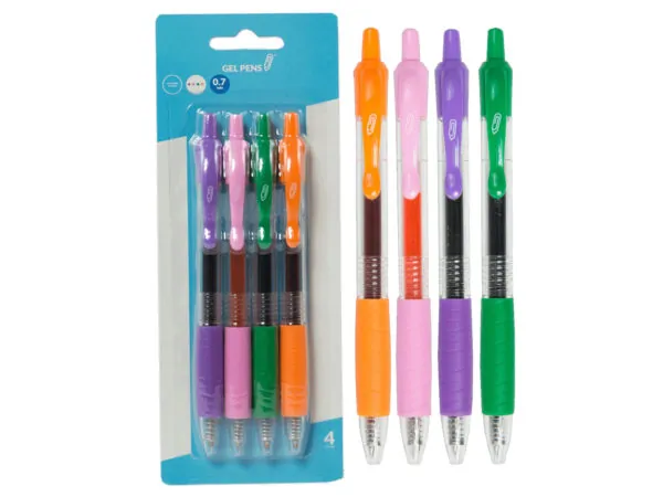 bulk buys CI159 - Colorful Retractable Gel Pens (4-Pack) - Assorted Colors