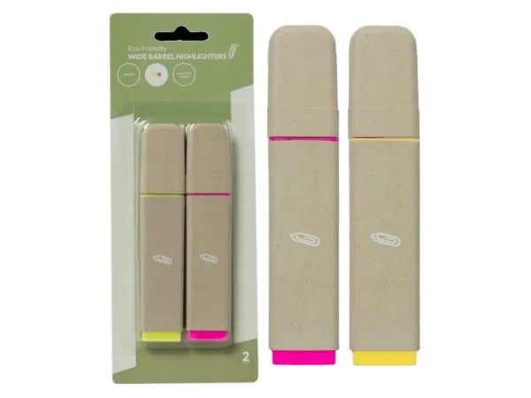 bulk buys CI162 - Eco-Friendly Chisel Tip Highlighters, YellowPink - 2 Pack