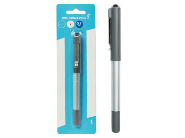 Bulk Buys CI217 — Smooth Writing 0.7mm Black Rollerball Pen