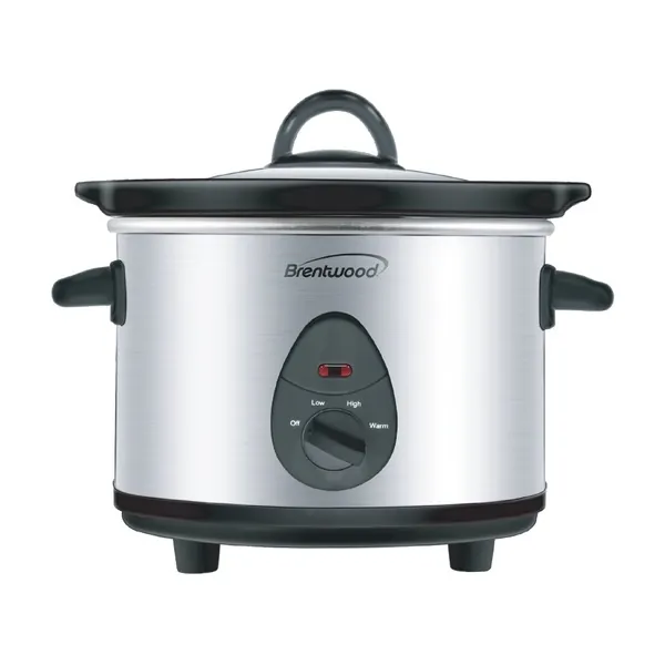 Brentwood SC-115S — Brentwood 1.5 Quart Slow Cooker in Stainless Steel with 3 Settings