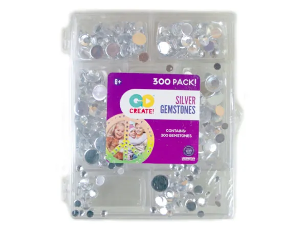 bulk buys SC647 - 300-Pack Silver Acrylic Gemstones for Crafts & Projects