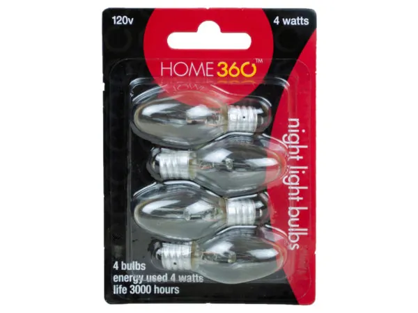 Bulk Buys HD156 — Energy Efficient Clear Night Light Bulbs - 4 Pack