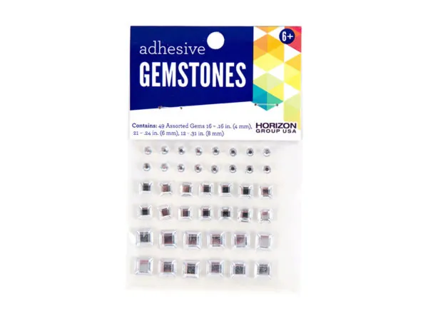 bulk buys SC637 - Assorted Adhesive Gemstones for Craft Projects - 49 Pack