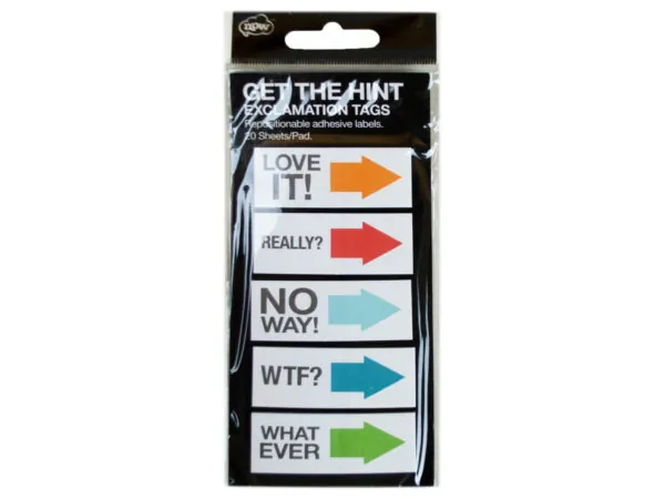 bulk buys MK238 - Get The Hint Exclamation Sticky Note Tags - 20 Pack