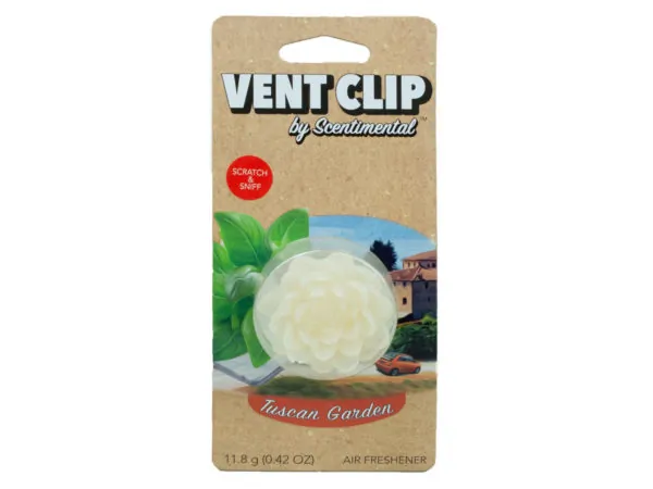 Bulk Buys CA327 — Tuscan Garden Vent Clip Air Freshener - Long Lasting Aroma