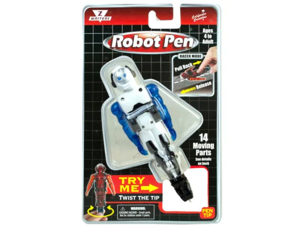 bulk buys AF608 - Interactive Pull Back Robot Pen for Kids and Adults
