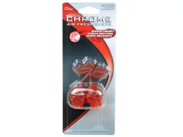 bulk buys EN518 - Wicked Cherry Skulls Chrome Air Freshener - Sweet Aroma