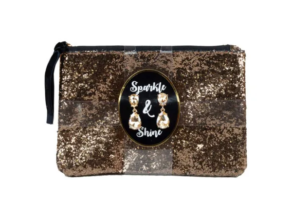 bulk buys AF650 - Glamour Purse and Earrings Set - Assorted Colors