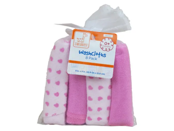 bulk buys GT125 - 8-Pack Soft Swiggles Baby Washcloth Set