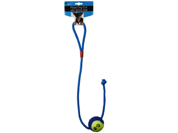Bulk Buys DI626 — Tennis Ball Dog Pull Toy with Cotton Rope