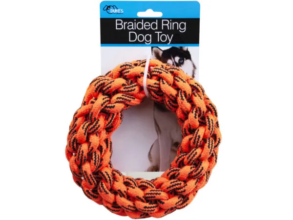Bulk Buys DI628 — Colorful Braided Rope Ring Dog Toy for Fetching