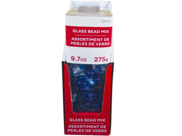 bulk buys CH267 - Assorted Light & Dark Blue Glass Bead Mix - 9.7oz