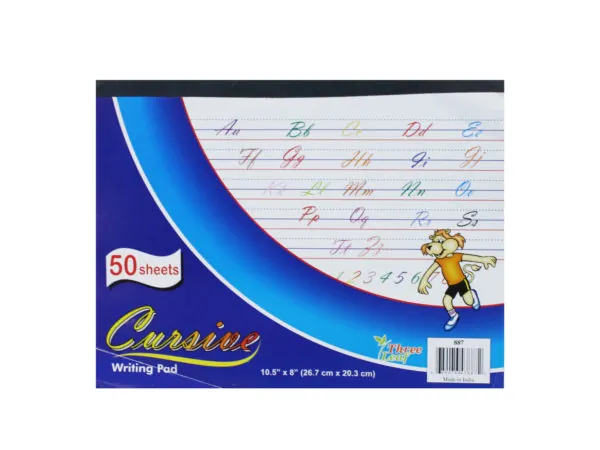 Bulk Buys SC672 — 50 Sheet Cursive Writing Practice Pad for Students