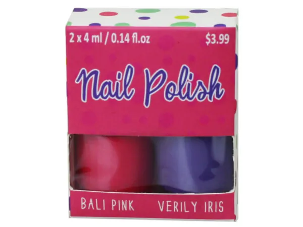 bulk buys BB744 - Mini Nail Polish Duo: Bali Pink & Verily Iris