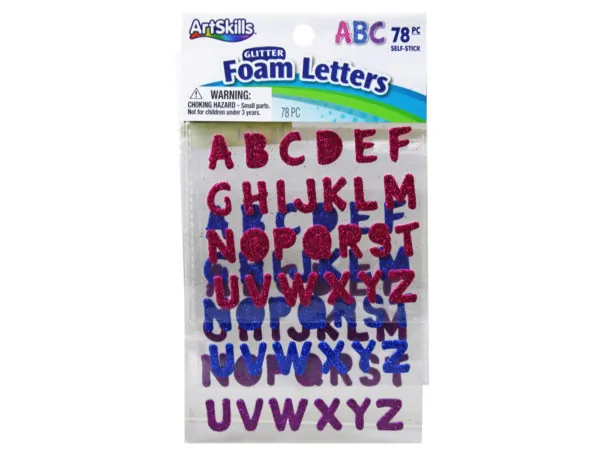Bulk Buys AF689 — ArtSkills Glitter Foam Alphabet Stickers - 78 Pack