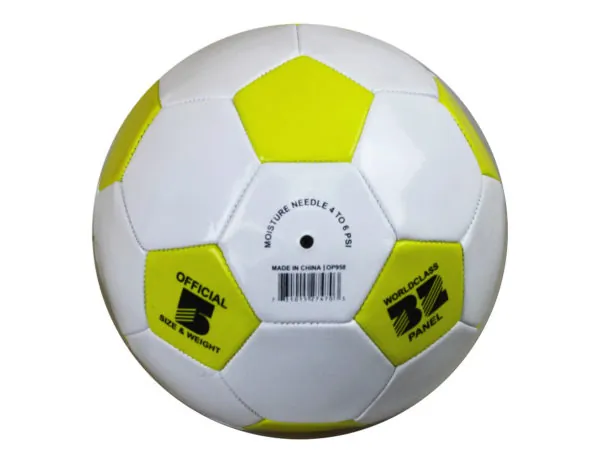 Bulk Buys OP958 — Premium Size 5 Yellow & White Soccer Ball for Training