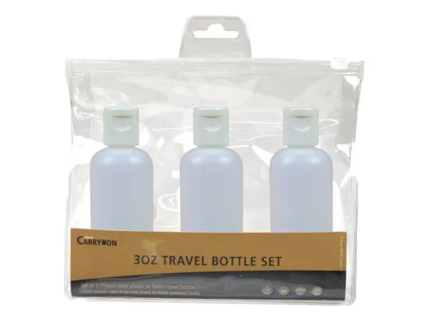 bulk buys CA380 - 3OZ TSA-Approved Travel Bottle Set with Clear Bag