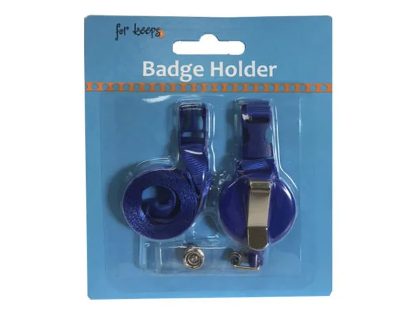 bulk buys EC365 - Detachable Blue Lanyard Badge Holder for ID Cards