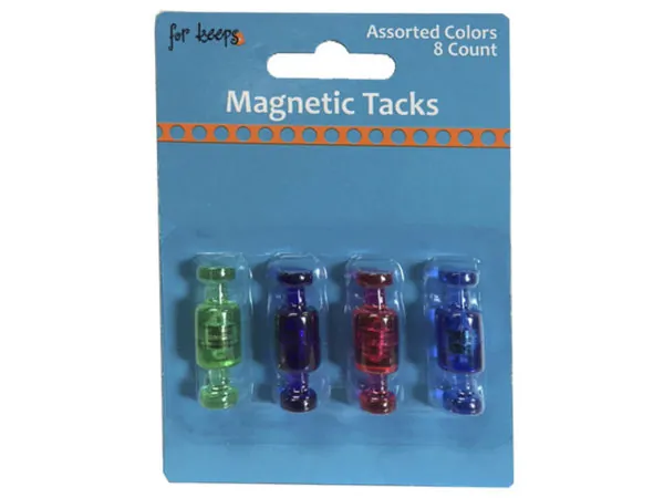 bulk buys EC368 - Assorted Color Magnetic Tacks - 8 Pack