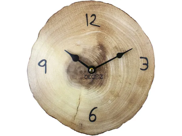 bulk buys BJ181 - Rustic Tree Bark Design Wall Clock